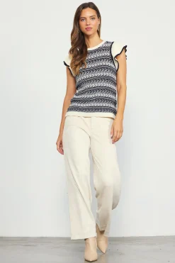 Ruffle Sleeve Sweater*SKIES ARE BLUE Discount