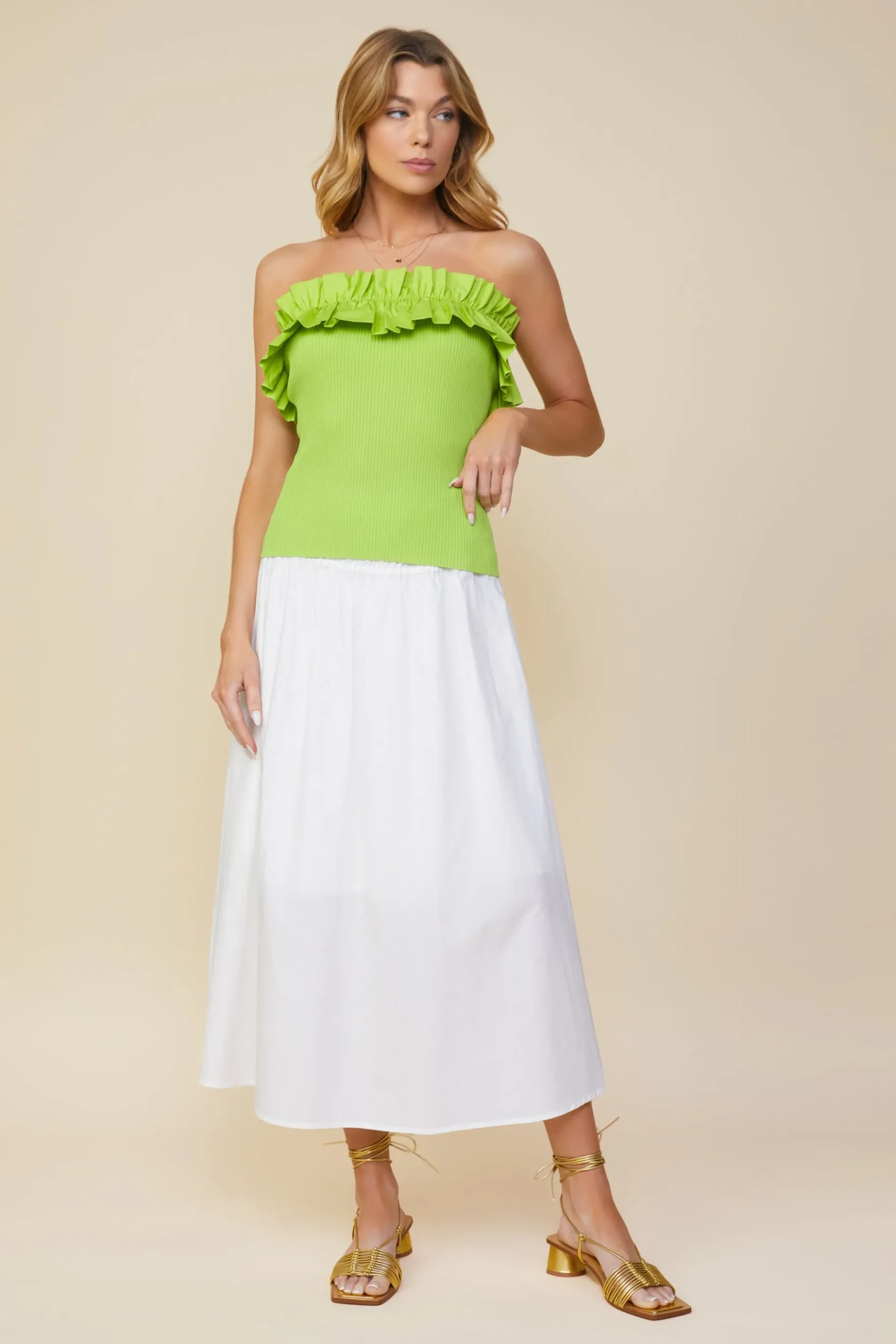 Ruffled Strapless Top*SKIES ARE BLUE Discount