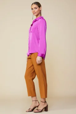 Satin Button Down Shirt*SKIES ARE BLUE New