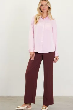 Satin Button Down Top*SKIES ARE BLUE Best