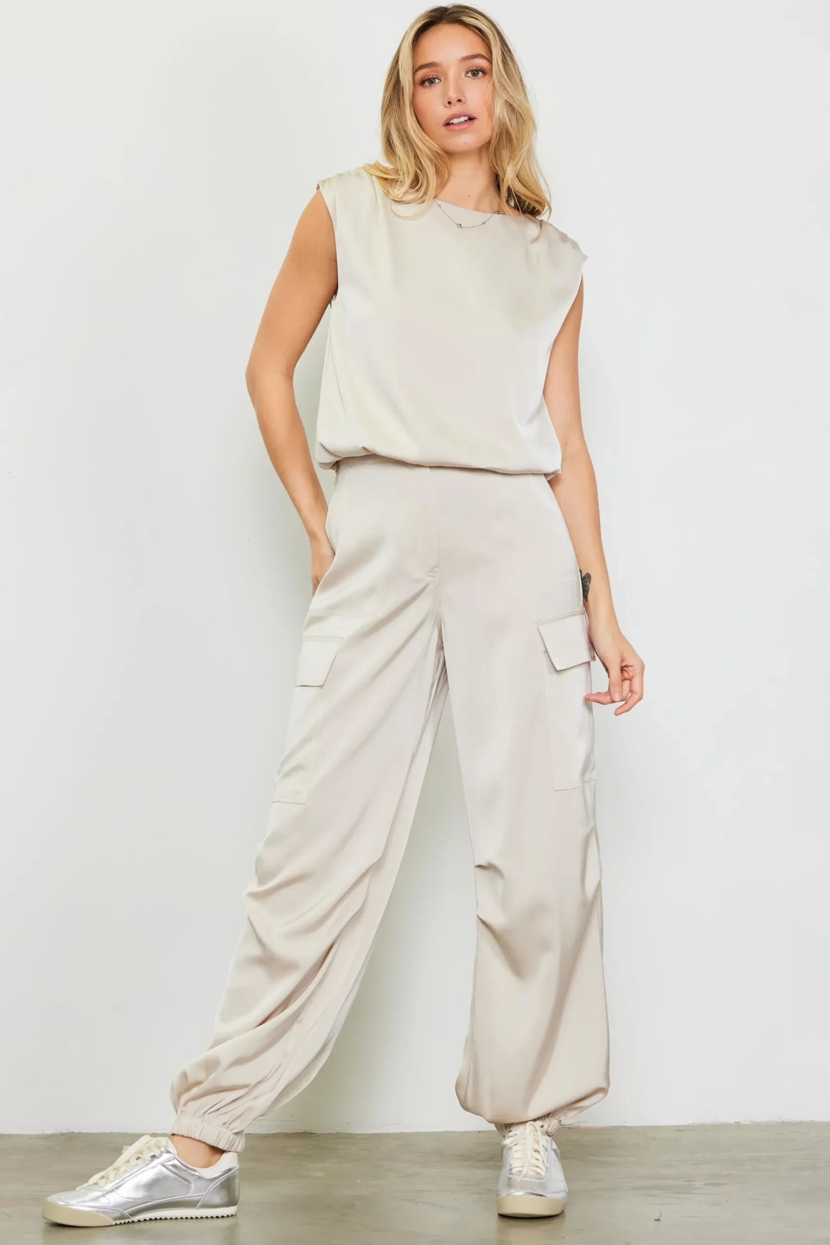 Satin Cargo Pants*SKIES ARE BLUE Clearance