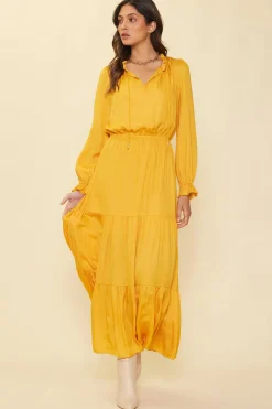 Satin Ruffled Maxi Dress*SKIES ARE BLUE Outlet