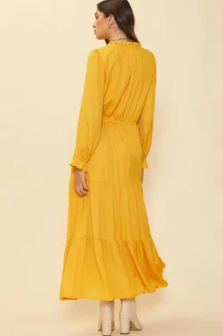 Satin Ruffled Maxi Dress*SKIES ARE BLUE Outlet