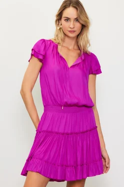Satin Ruffled Sleeve Mini Dress*SKIES ARE BLUE