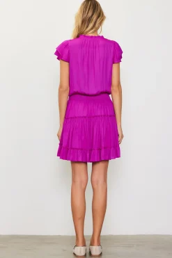 Satin Ruffled Sleeve Mini Dress*SKIES ARE BLUE
