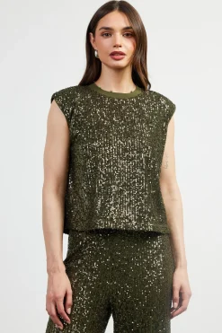 Sequin Bubble Muscle Tank*SKIES ARE BLUE Clearance