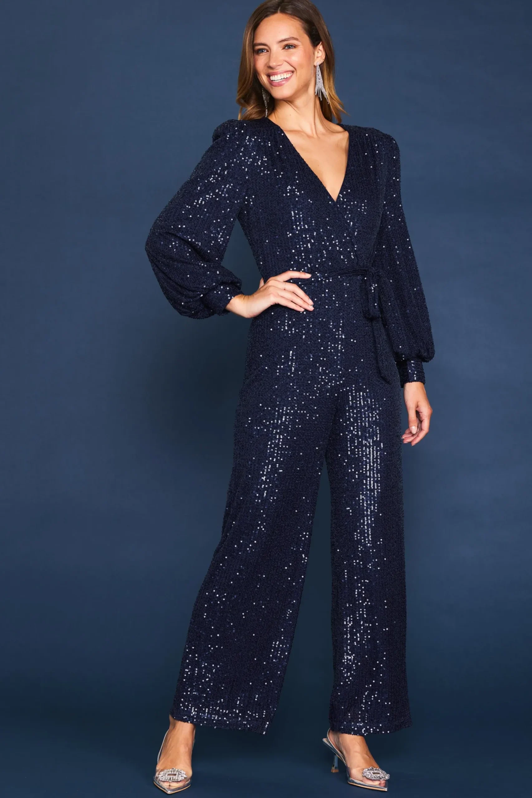 Sequin Wrap Jumpsuit*SKIES ARE BLUE Hot