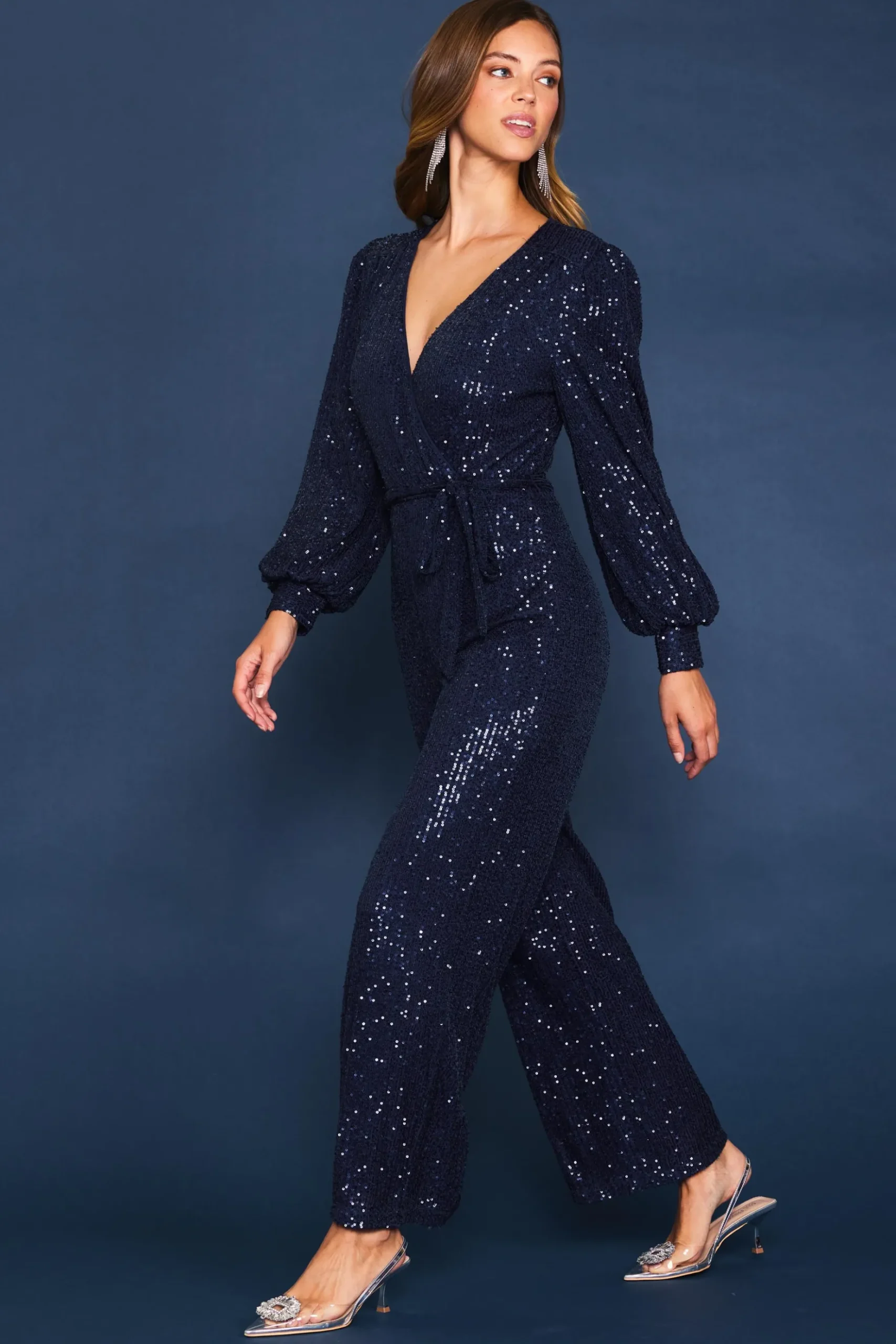 Sequin Wrap Jumpsuit*SKIES ARE BLUE Hot