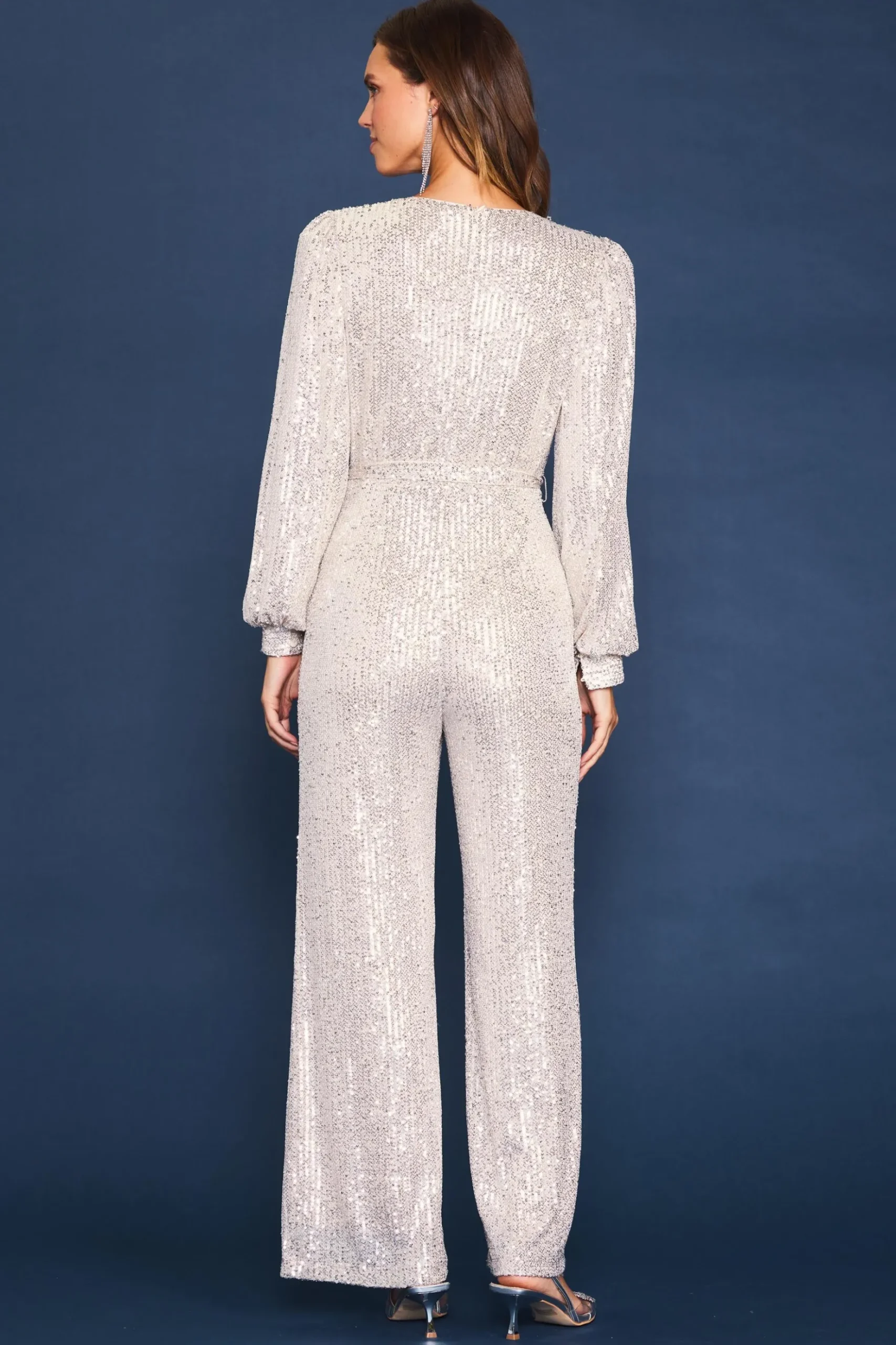 Sequin Wrap Jumpsuit*SKIES ARE BLUE Outlet