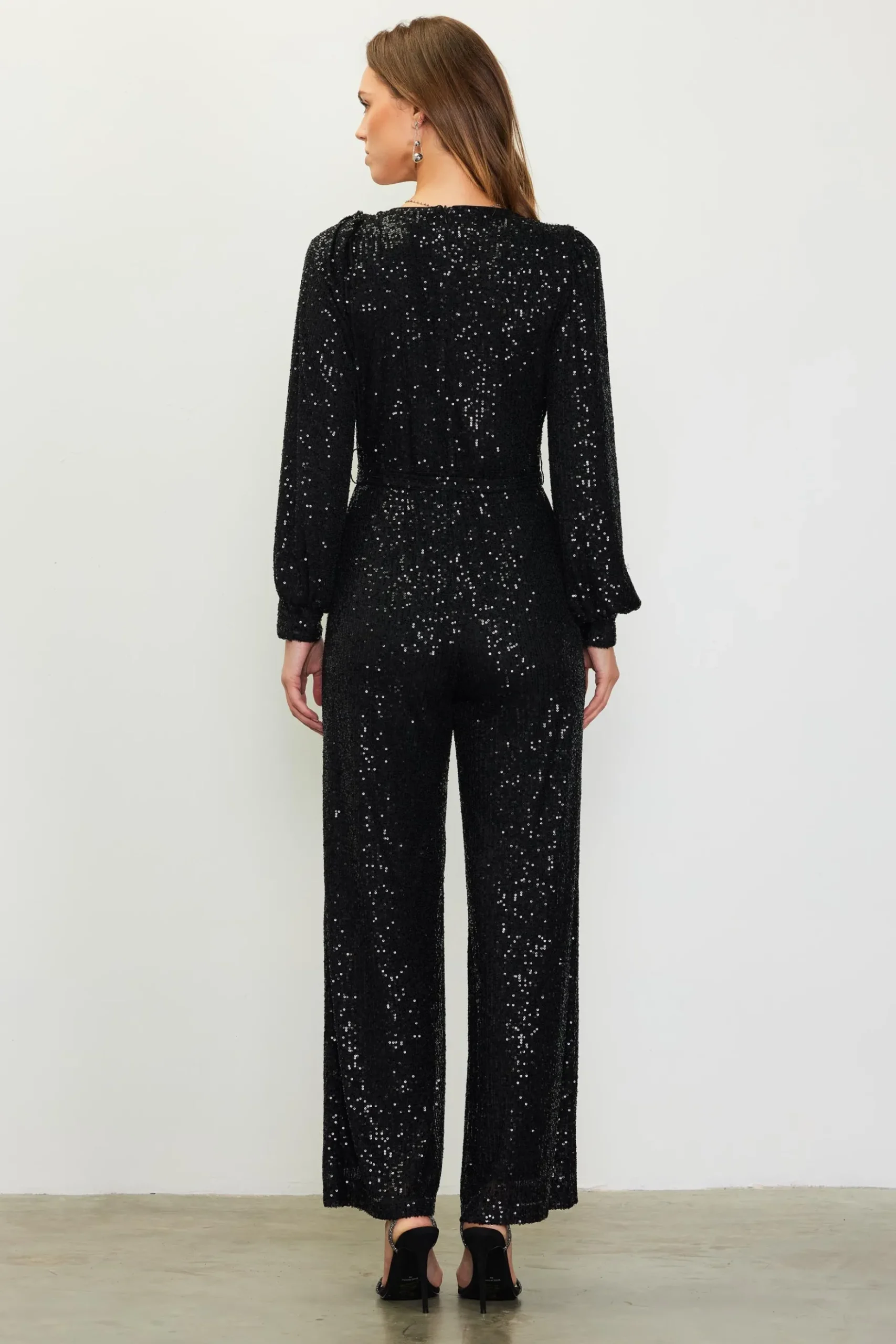 Sequin Wrap Jumpsuit*SKIES ARE BLUE Clearance