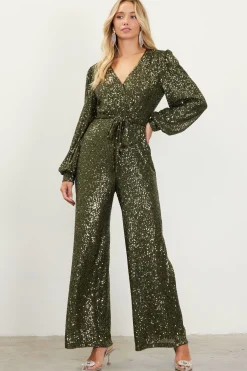 Sequin Wrap Jumpsuit*SKIES ARE BLUE Discount