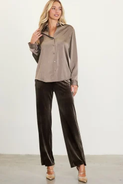 Shimmery Button Down Blouse*SKIES ARE BLUE New