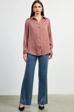 Shimmery Button Down Blouse*SKIES ARE BLUE Sale