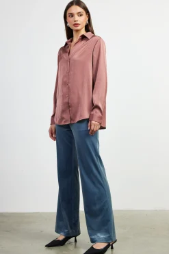 Shimmery Button Down Blouse*SKIES ARE BLUE Sale