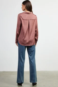Shimmery Button Down Blouse*SKIES ARE BLUE Sale