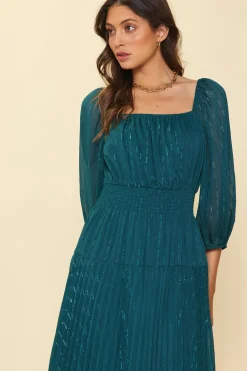 Shimmery Pleated Midi Dress*SKIES ARE BLUE Discount