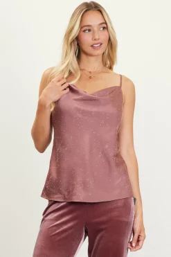 Shimmery Satin Cowl Neck Cami*SKIES ARE BLUE Sale