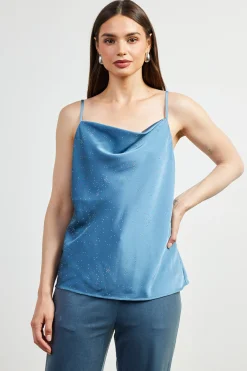 Shimmery Satin Cowl Neck Cami*SKIES ARE BLUE Clearance