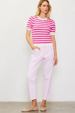 Short Sleeve Knit Stripe Sweater*SKIES ARE BLUE Online