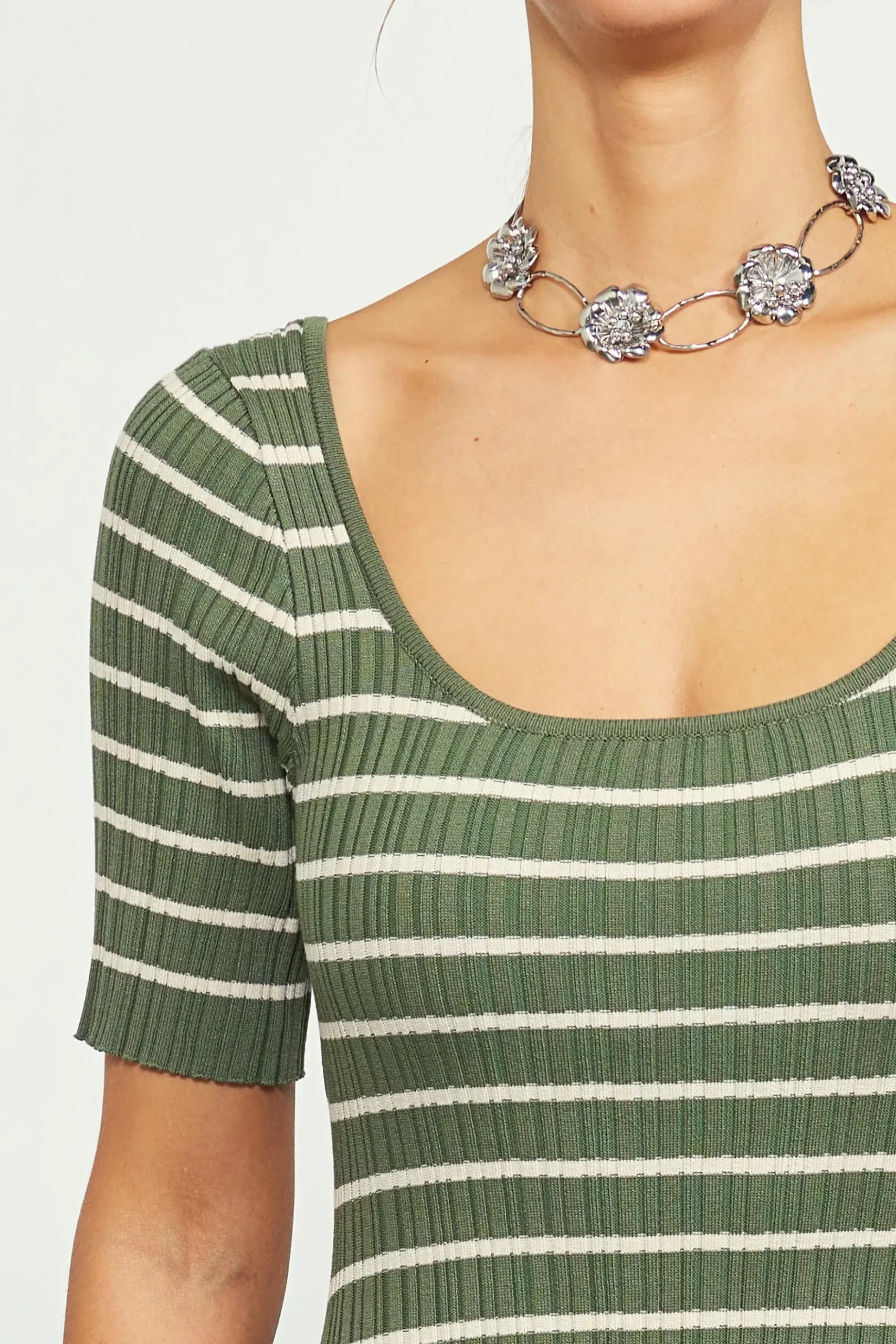 Short Sleeve Striped Knit Maxi Dress*SKIES ARE BLUE Clearance