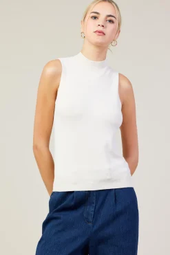 Sleeveless Mock Neck Knit Top*SKIES ARE BLUE Sale