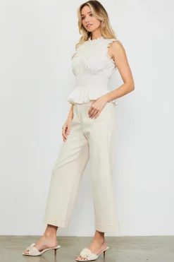 Smocking Poplin Sleeveless Top*SKIES ARE BLUE New