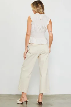 Smocking Poplin Sleeveless Top*SKIES ARE BLUE New