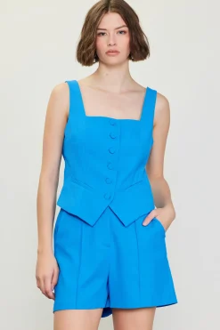 Square Neck Button Vest*SKIES ARE BLUE