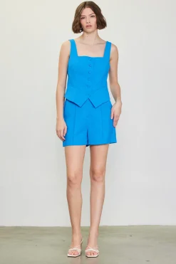 Square Neck Button Vest*SKIES ARE BLUE