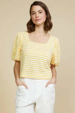 Square Neck Striped Top*SKIES ARE BLUE Outlet