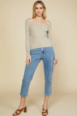 Strappy Halter Ribbed Sweater*SKIES ARE BLUE Hot