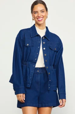 Stretch Denim Trucker Jacket*SKIES ARE BLUE Online