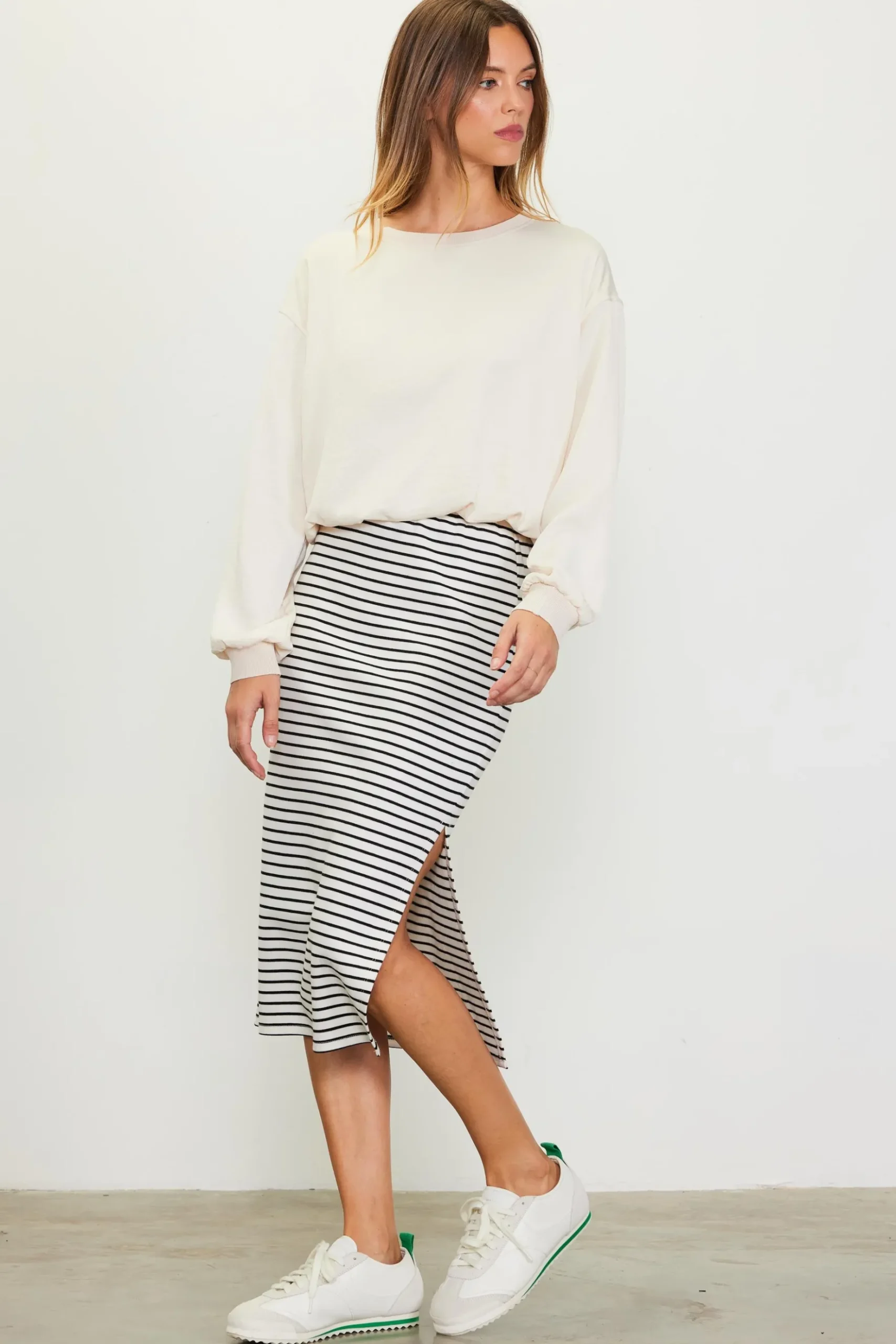 Striped Midi Skirt*SKIES ARE BLUE Outlet