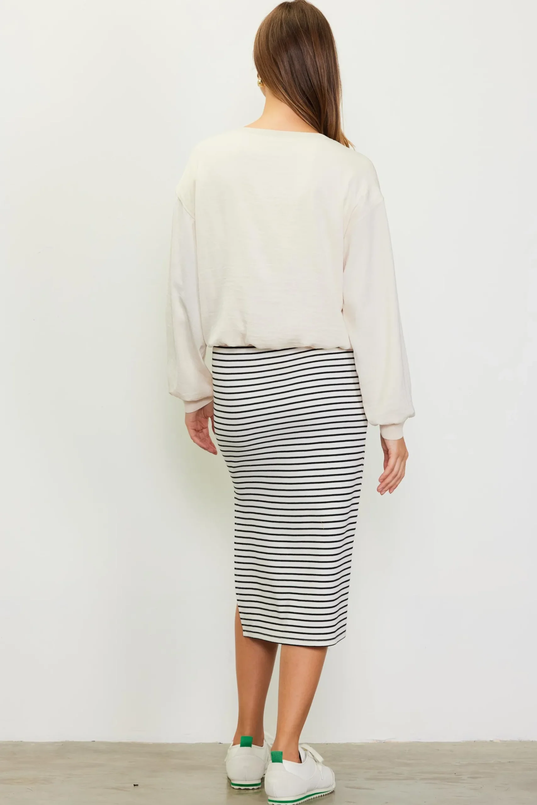 Striped Midi Skirt*SKIES ARE BLUE Outlet