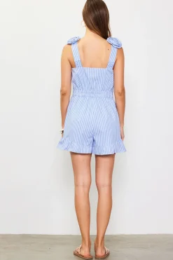 Striped Romper with Rosettes*SKIES ARE BLUE Sale