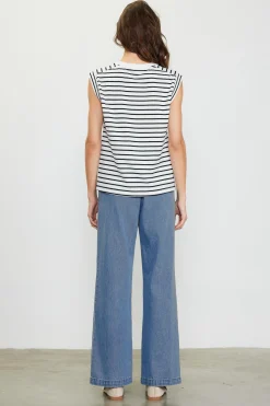 Striped Sleeveless Rib Top*SKIES ARE BLUE Best