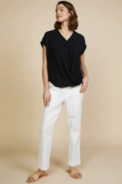 Textured Striped Buttoned Top*SKIES ARE BLUE