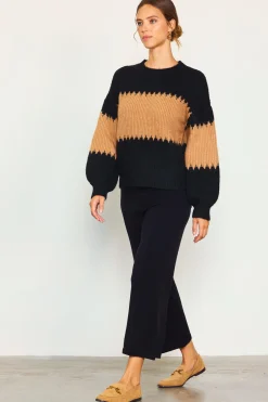 Two Tone Mock Neck Sweater*SKIES ARE BLUE