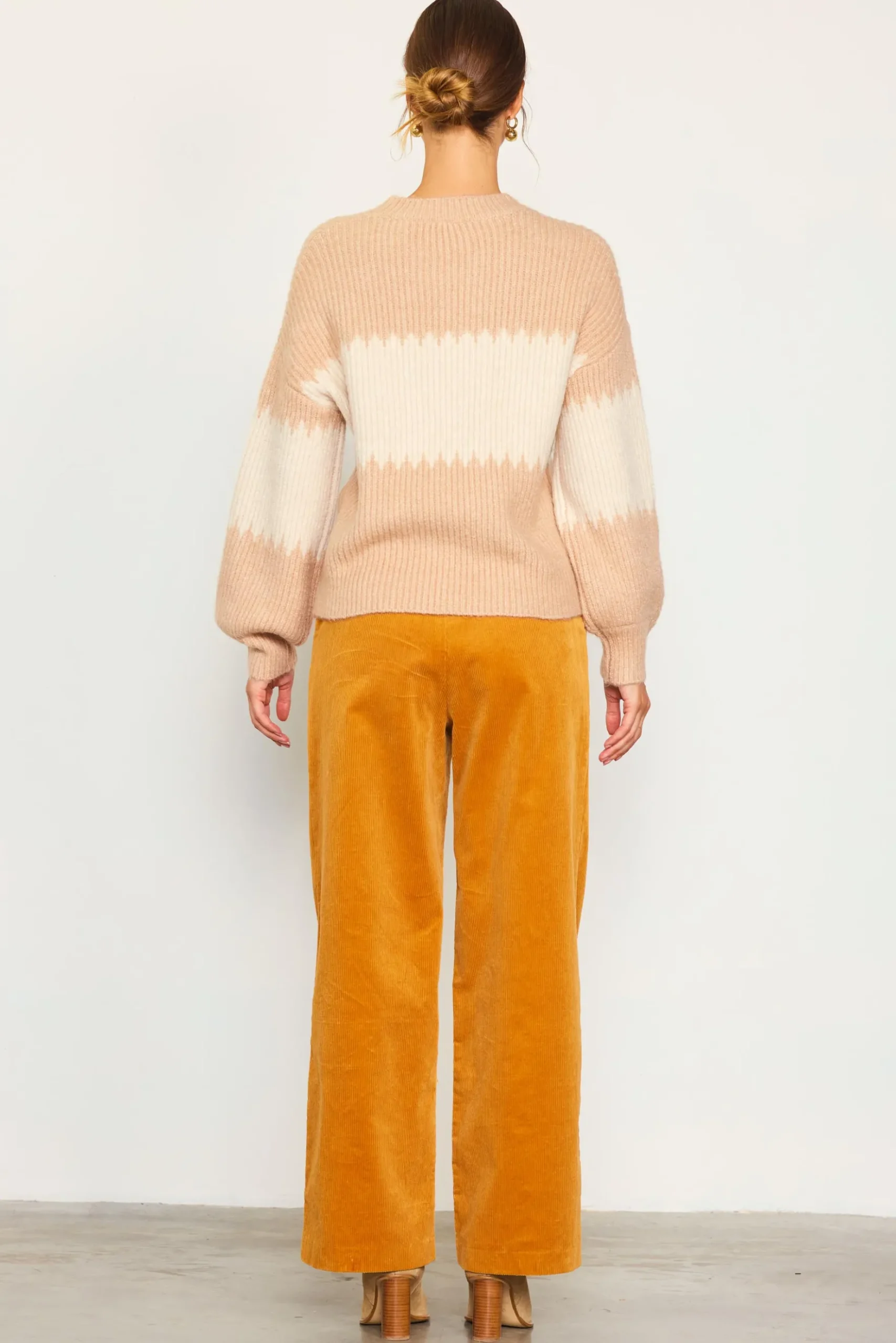 Two Tone Mock Neck Sweater*SKIES ARE BLUE Sale