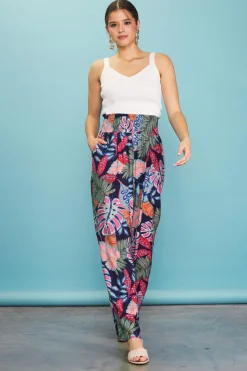 Ula Print Smocked Waist Pants*SKIES ARE BLUE Sale