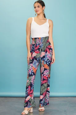 Ula Print Smocked Waist Pants*SKIES ARE BLUE Sale