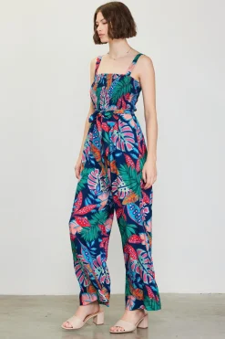 Ula Print Smocked Jumpsuit*SKIES ARE BLUE Outlet