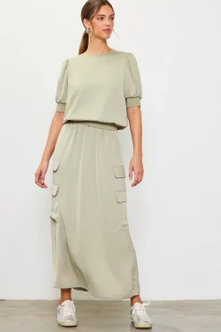 Utility Cargo Pocket Midi Skirt*SKIES ARE BLUE Sale