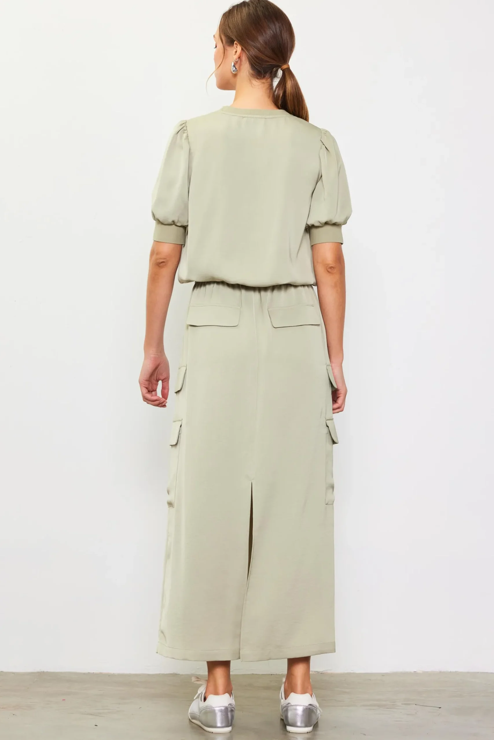 Utility Cargo Pocket Midi Skirt*SKIES ARE BLUE Sale