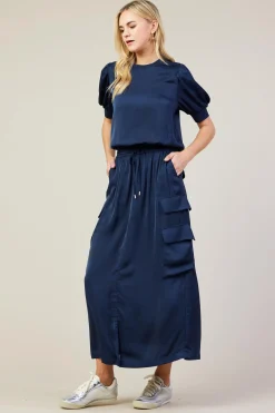 Utility Cargo Pocket Midi Skirt*SKIES ARE BLUE Hot