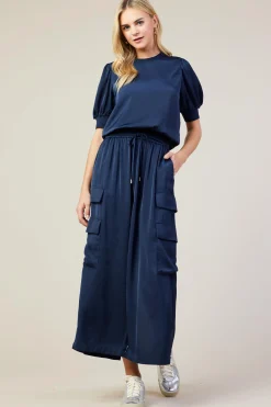 Utility Cargo Pocket Midi Skirt*SKIES ARE BLUE Hot