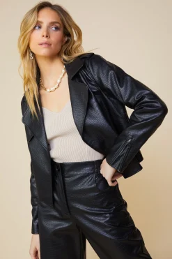 Vegan Leather Biker Jacket*SKIES ARE BLUE Discount