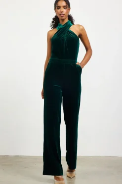 Velvet Halter Neck Jumpsuit*SKIES ARE BLUE Best