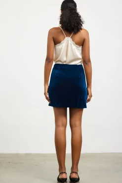 Velvet Side Slit Mini Skirt*SKIES ARE BLUE Best