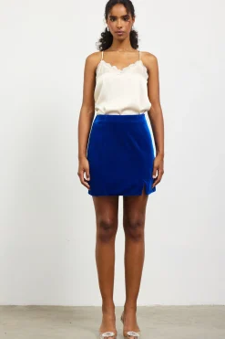 Velvet Side Slit Mini Skirt*SKIES ARE BLUE Best